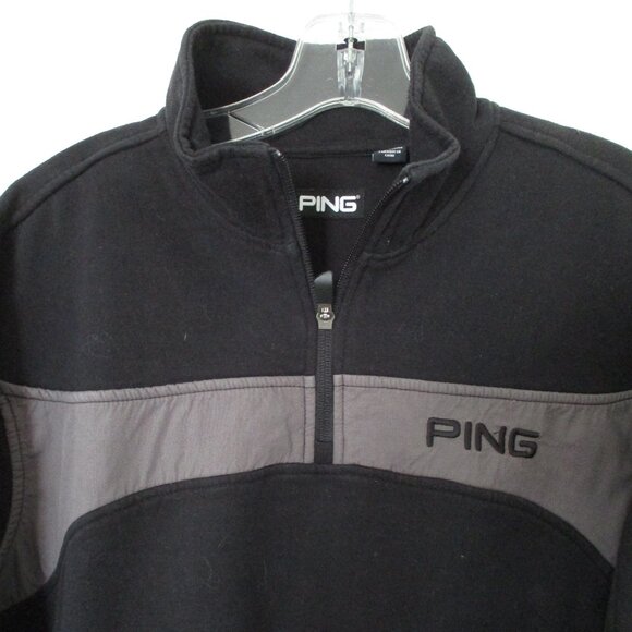 PING Mens L/S San Diego State Aztecs Black 1/4 Zip Fleece-lined Sweater - Medium - Picture 3 of 3
